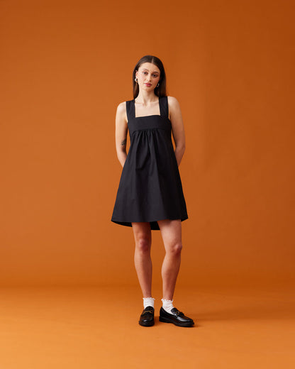 MARGIE TIE MINI DRESS BLACK