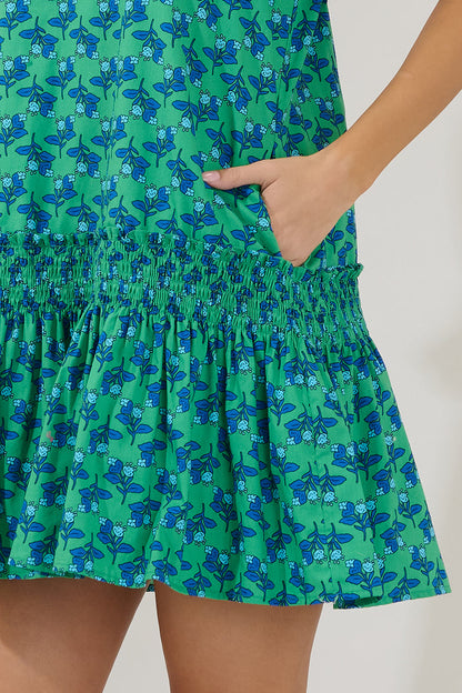 Marinella Smocked Mini Dress Floral