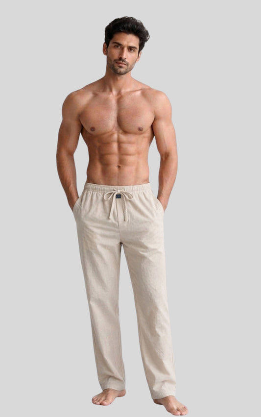 Men's Premium Woven Cotton  Trousers Pack of 2 Regular Fit (Beige & Brown)