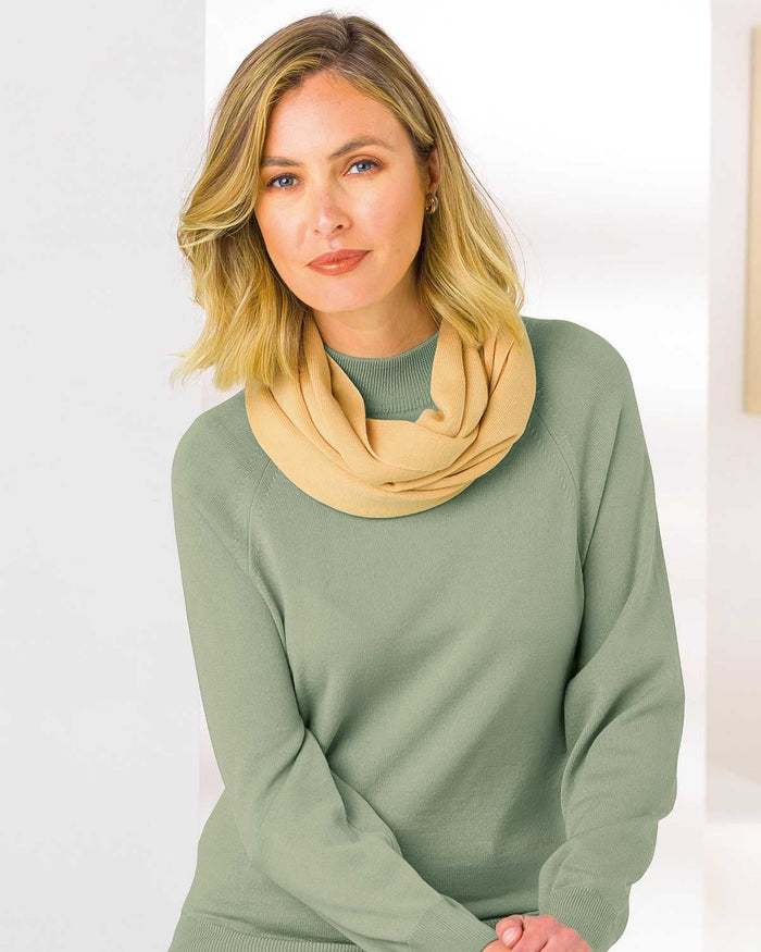 Merino Wool Turtle Neck Jumper - Sage - The Classic Boutique