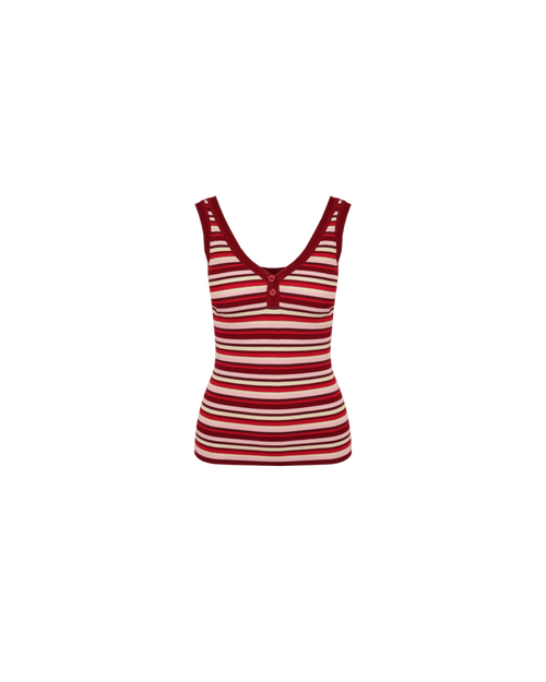 MILLA TANK BURGUNDY PINK STRIPE