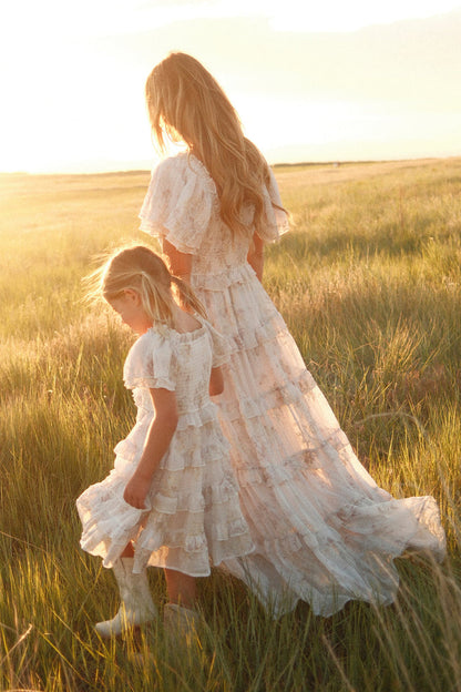 Mini Winnie Dress in Bright White Wispy Wildflower-2