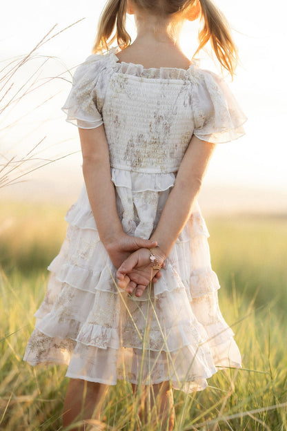 Mini Winnie Dress in Bright White Wispy Wildflower-3