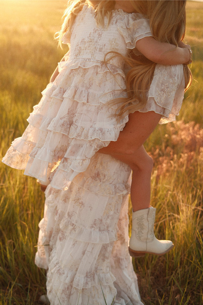 Mini Winnie Dress in Bright White Wispy Wildflower-7