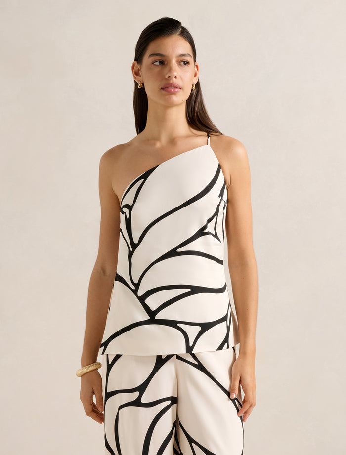 Miya One Shoulder Top Sabine Abstract Co-ord Forever New