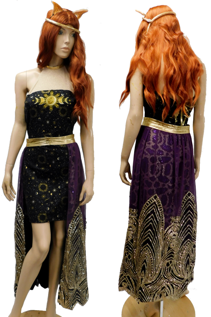Moon Phase Dress and Skirt Gothic Wolf Girl Cosplay Costume