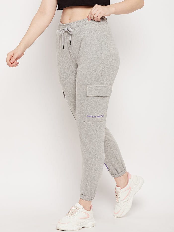 Msecret Grey Cotton Colourblock Trackpants