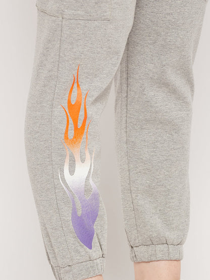 Msecret Grey Cotton Colourblock Trackpants