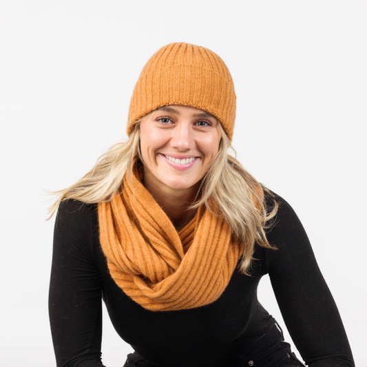 Native World - Possum & Merino Ribbed Loop Scarf (NX861) Ginger
