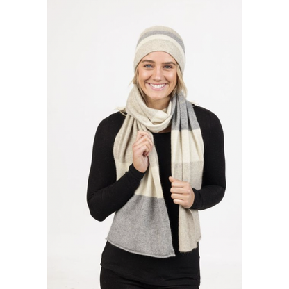 Native World - Possum & Merino Travel Beanie (NX825)Natural Stripe