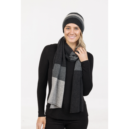 Native World - Possum & Merino Travel Beanie (NX825)Charcoal Stripe