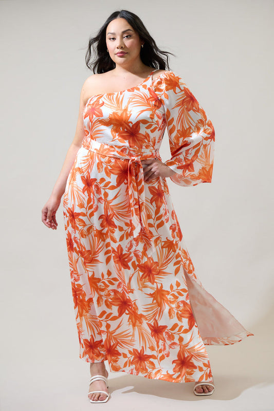 Nerola Floral One Shoulder Maxi Dress Curve