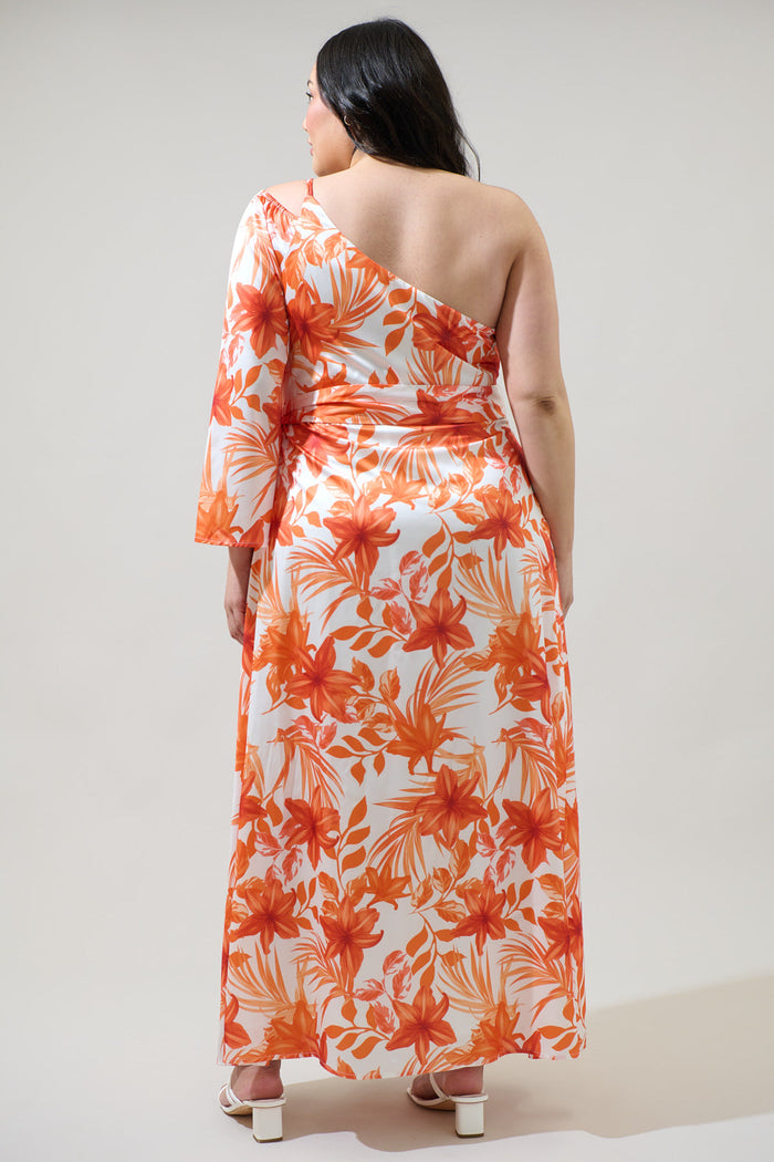 Nerola Floral One Shoulder Maxi Dress Curve