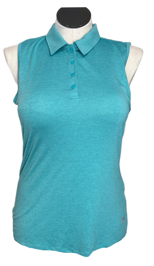 New Adidas Women's Space Dye Sleeveless Golf Polo MSP$50