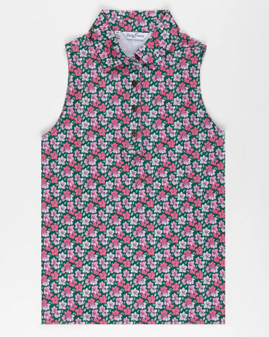 New Kenny Flowers Women's The Azaleas Sleeveless Golf Polo