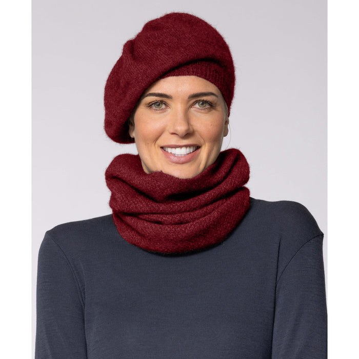 Noble Wilde - Merino & Possum Versailles Beret (NW5147) Sangria