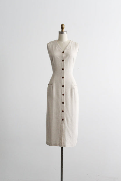 oat button front dress