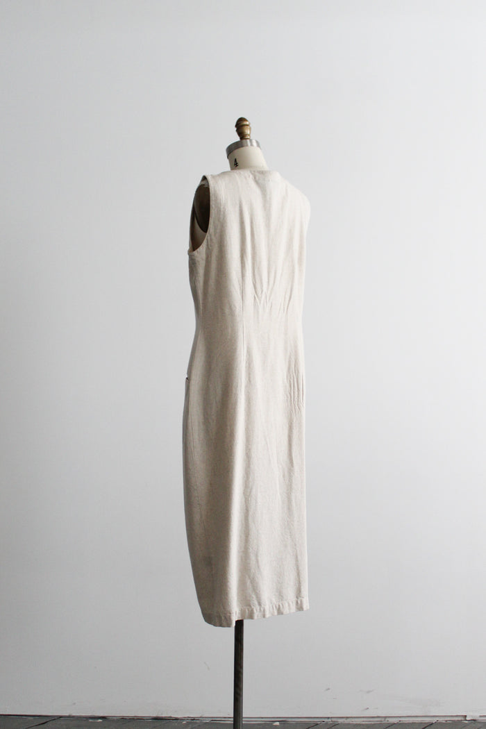 oat button front dress