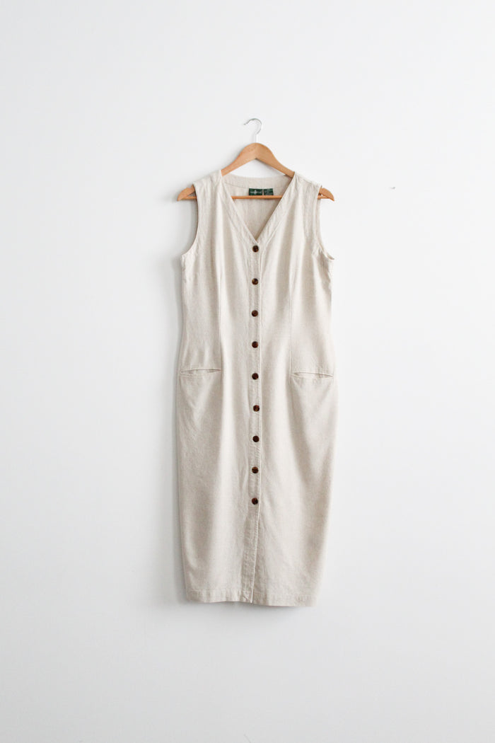oat button front dress