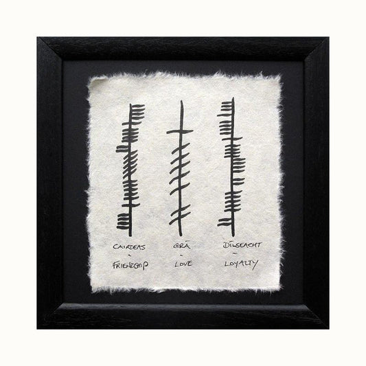 Ogham Wishes - Friendship/Love/Loyalty - Small Frame