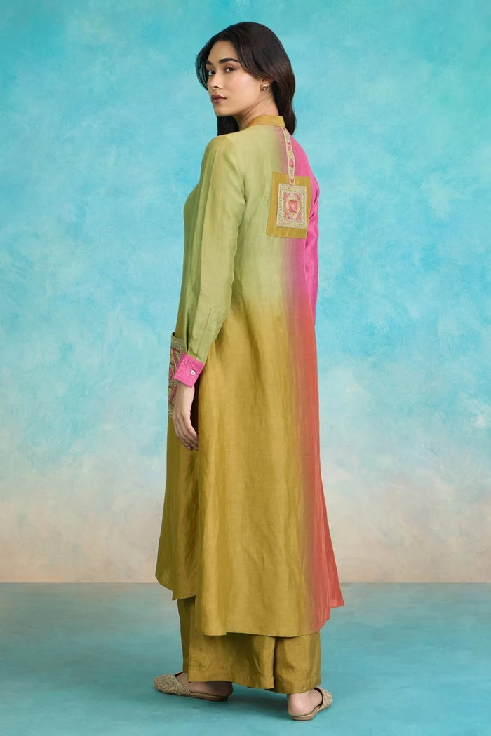 Olive Bloom Ethnic Palazzo Set