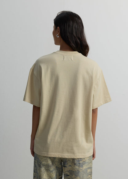 OVERSIZED BEIGE POCKET TEE