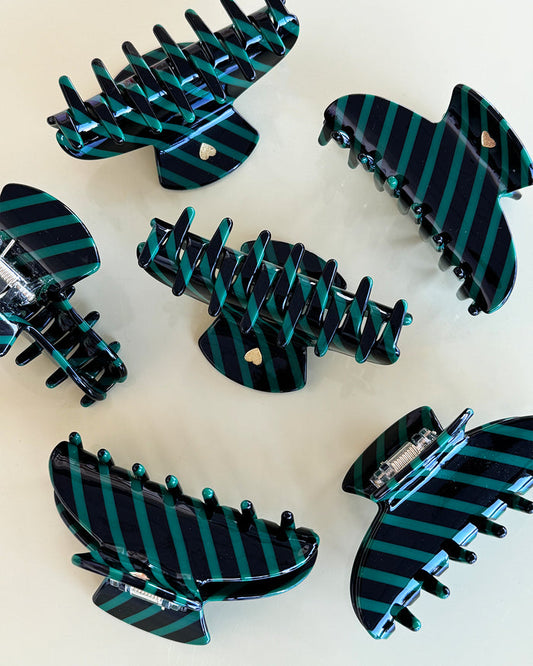 PALOMA HAIR CLAW GREEN STRIPE