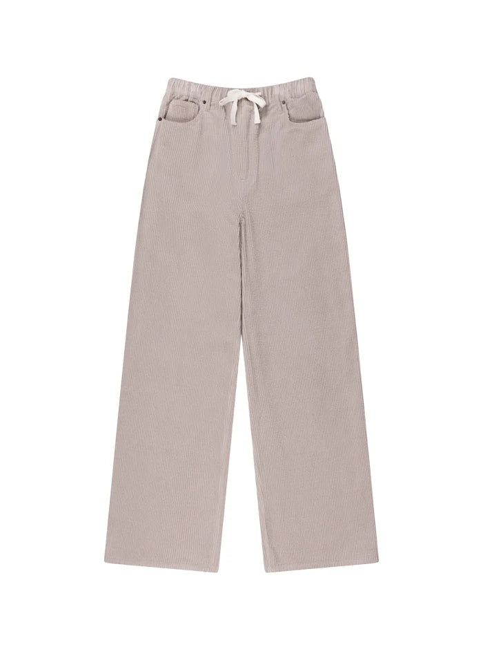 Petite Cappuccino Cord Drawstring Waist Trousers