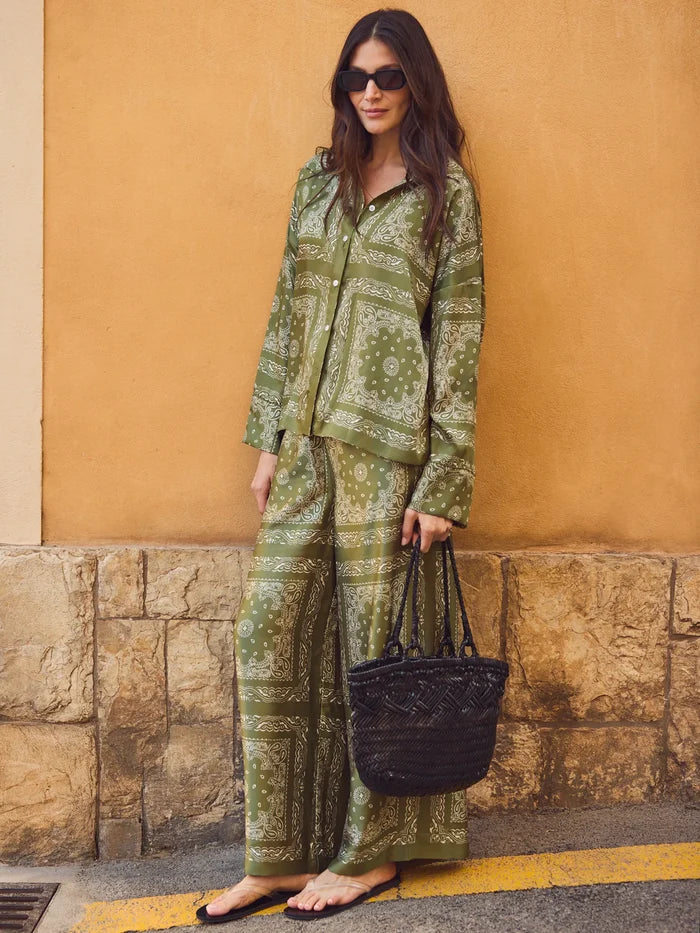 Khaki print trousers