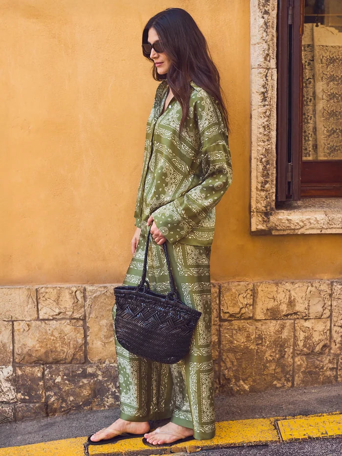 Khaki print trousers