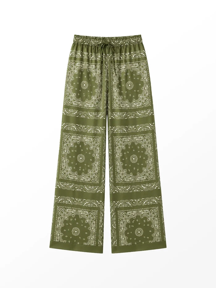 Khaki print trousers