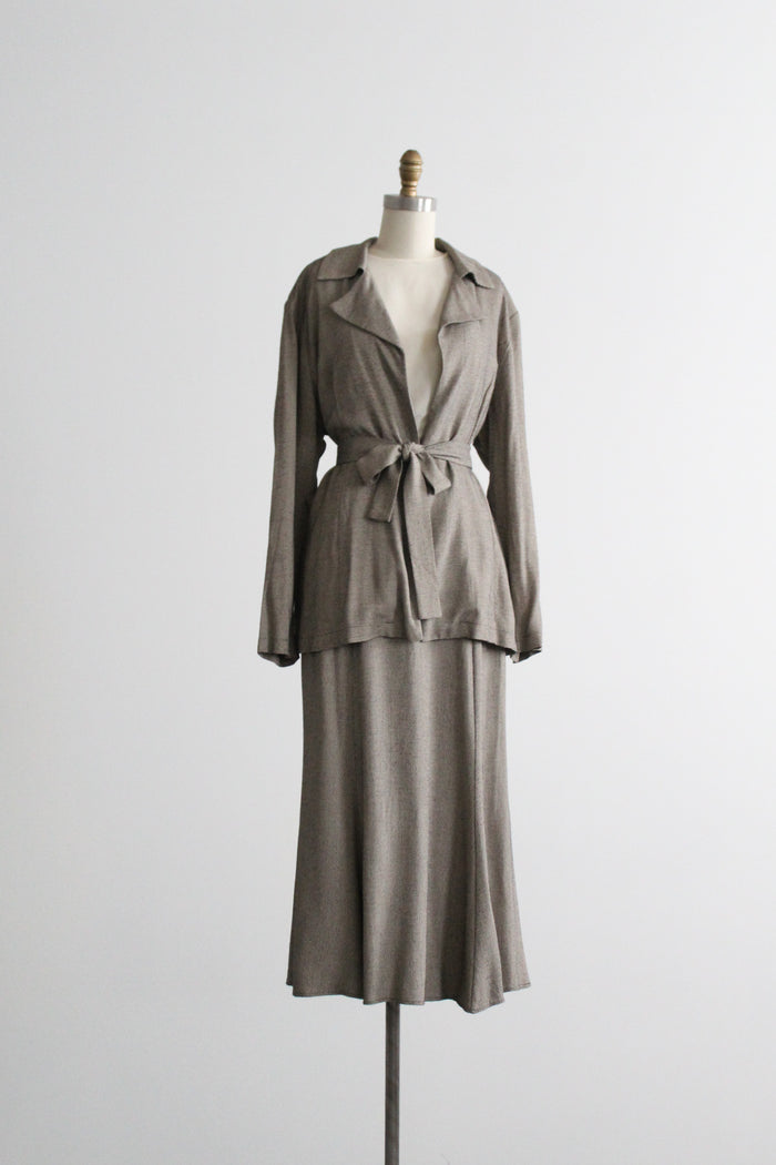 pewter two piece suit