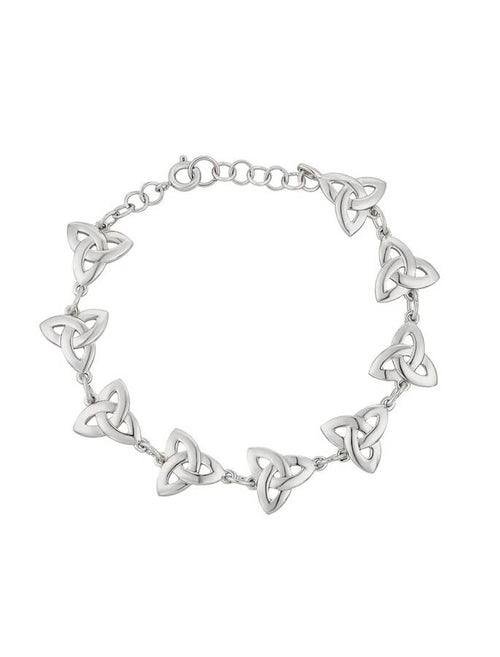 Rhodium Plated Trinity Knot Bracelet