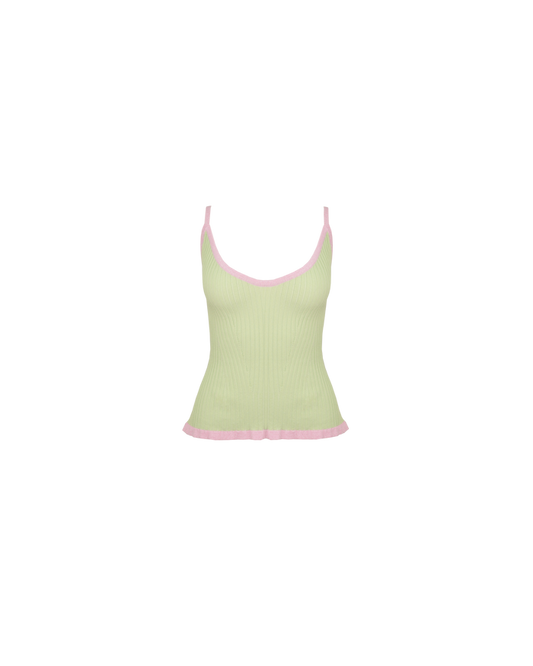 RINA TANK GREEN PINK MARLE