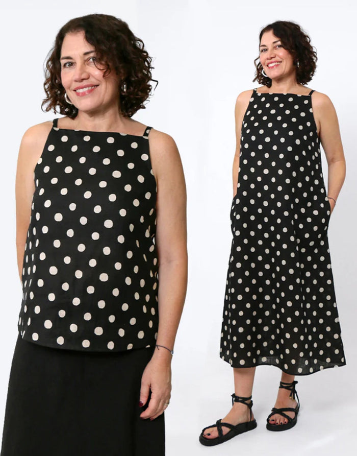 Romy Top and Dress Sewing Pattern, Tessuti