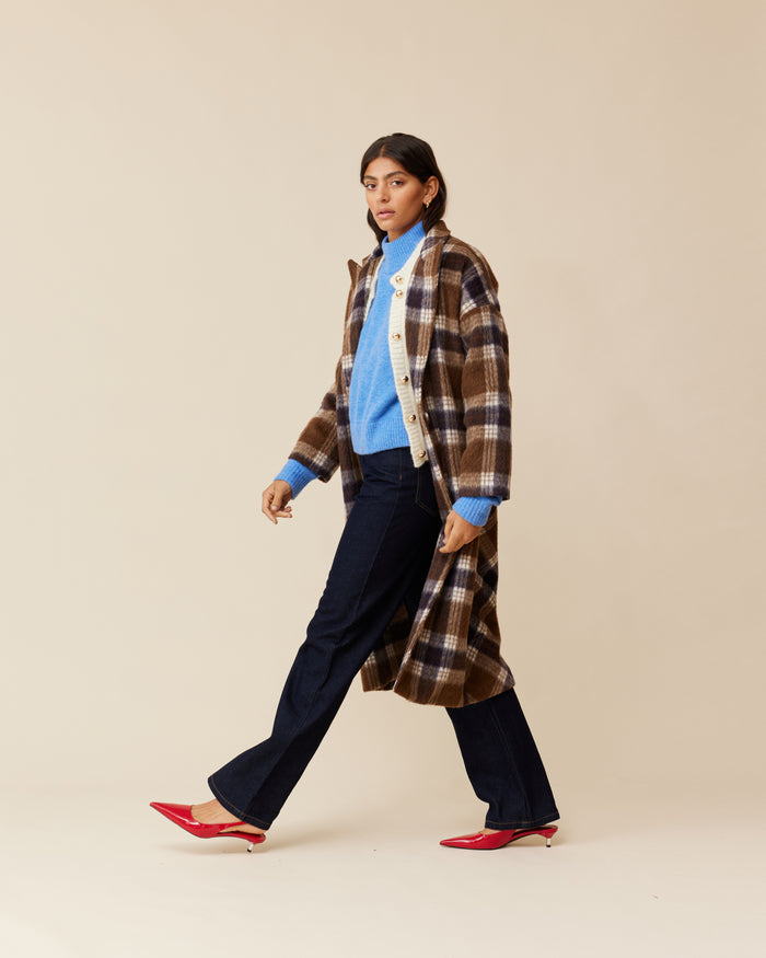 ROONEY COAT BROWN CHECK