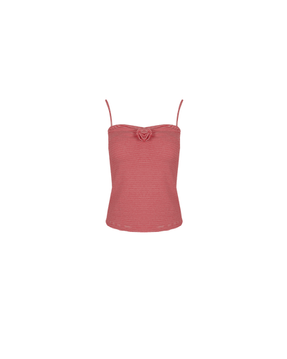 ROSETTE TANK CHERRY STRIPE
