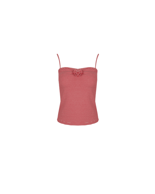 ROSETTE TANK CHERRY STRIPE