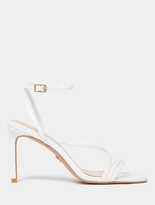 Sabrina Strappy Sandal Heel White Forever New