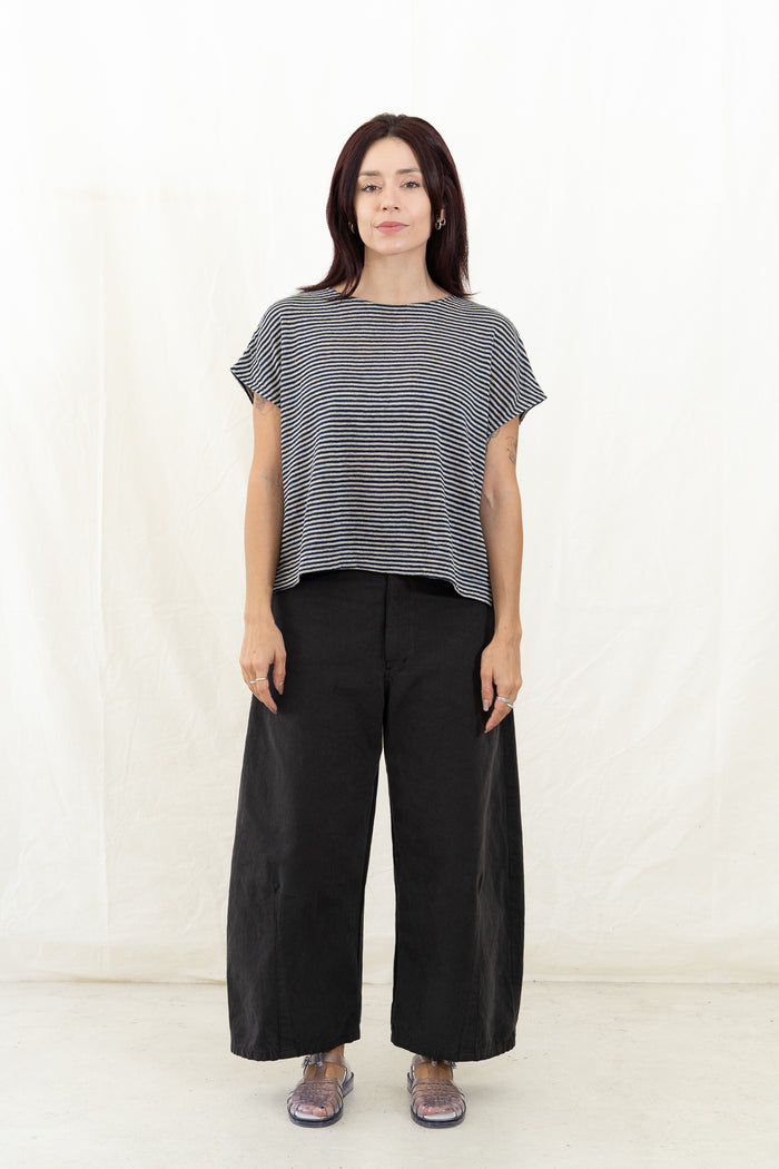 SARAHWEAR Laetitia Navy Stripe Jersey Shirt