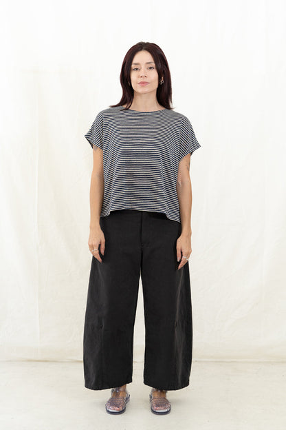 SARAHWEAR Laetitia Navy Stripe Jersey Shirt