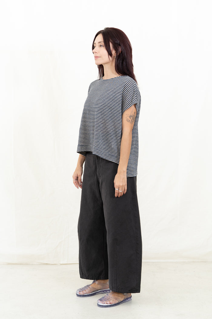 SARAHWEAR Laetitia Navy Stripe Jersey Shirt