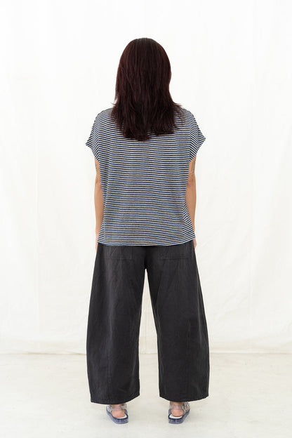SARAHWEAR Laetitia Navy Stripe Jersey Shirt