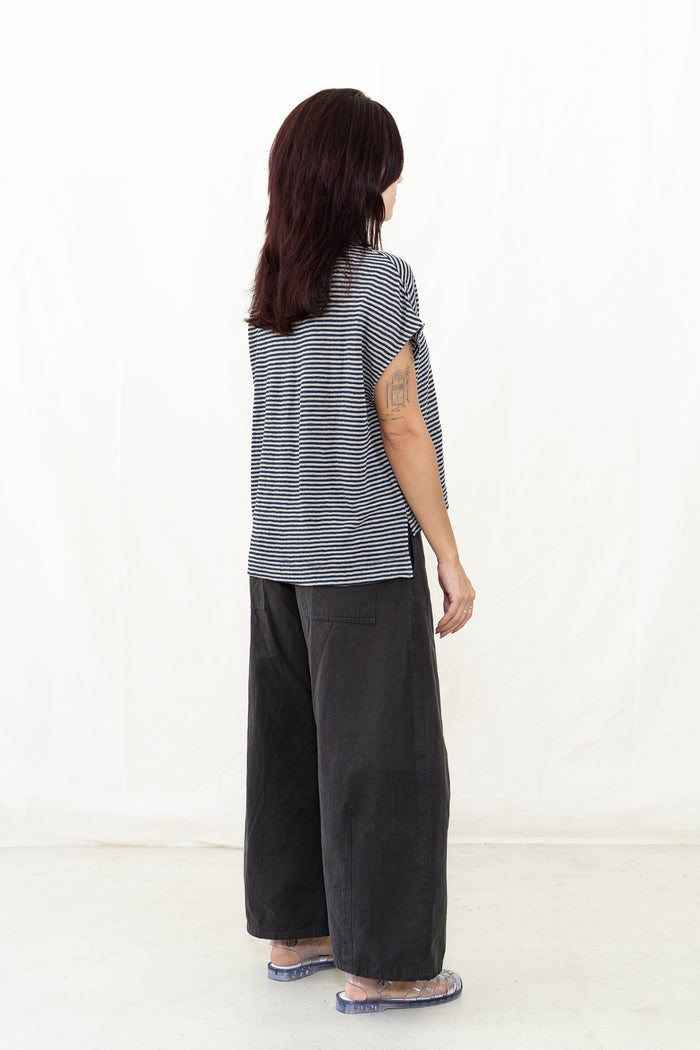SARAHWEAR Laetitia Navy Stripe Jersey Shirt
