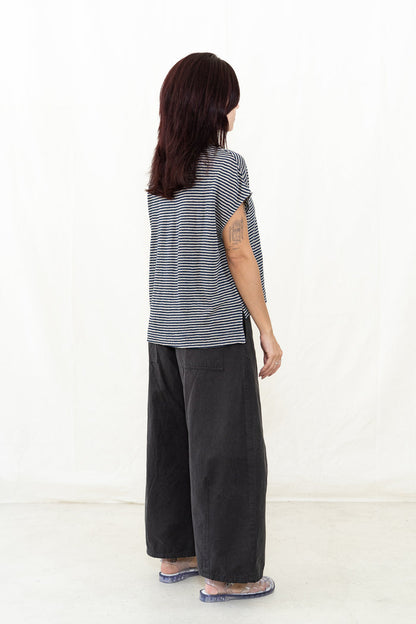 SARAHWEAR Laetitia Navy Stripe Jersey Shirt