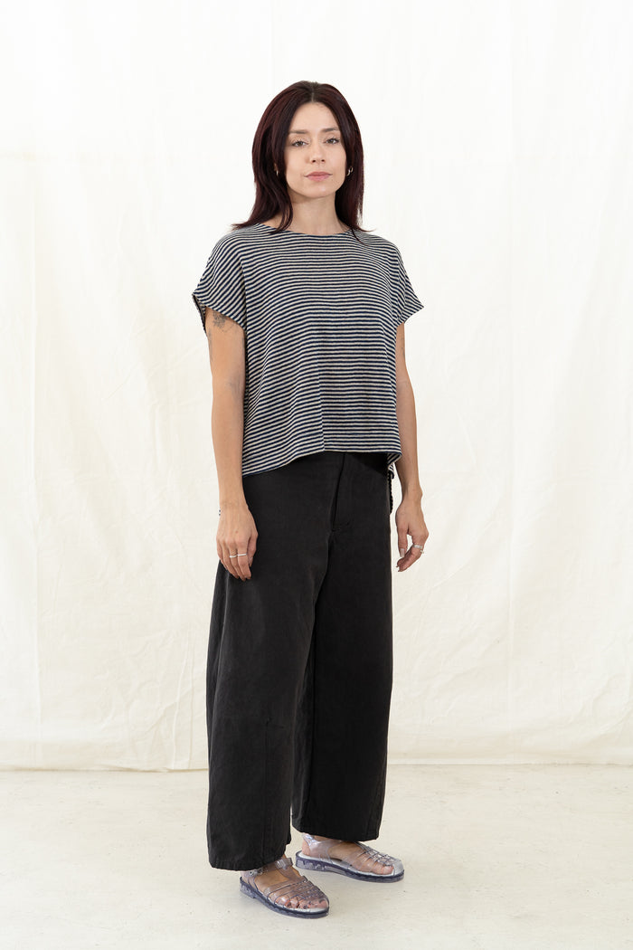 SARAHWEAR Laetitia Navy Stripe Jersey Shirt