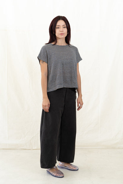 SARAHWEAR Laetitia Navy Stripe Jersey Shirt