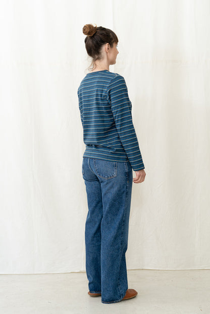 SARAHWEAR Stripe Jersey Shirt in Blue