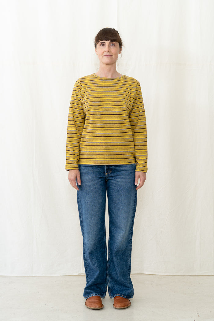 SARAHWEAR Stripe Jersey Shirt in Mustard