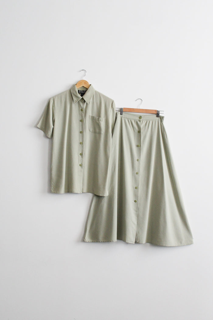 seaglass raw silk dress set